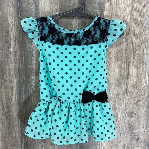 healthtex Baby Infant Girl Teal Polka Dot Dress - Picture 1 of 7